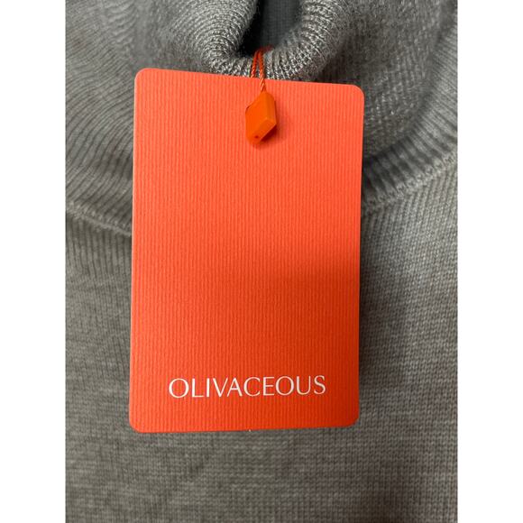 Olivaceous NEW Small WOOL Blend Tan Brown Turtleneck Sweater - Picture 4 of 8